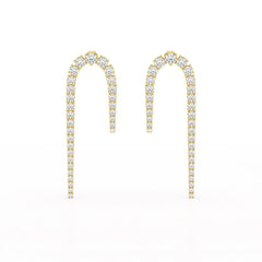 14.26 CT Round Cut Lab Diamond Drop Earrings