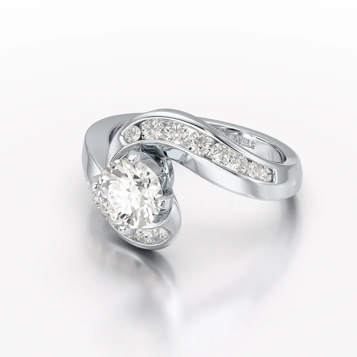 Lab Diamond Twist Design 1.61 CT Engagement Ring - Jama Jewels