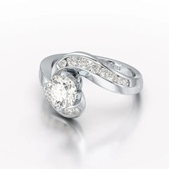 Lab Diamond Twist Design 1.61 CT Engagement Ring - Jama Jewels