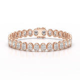 16 CT Lab Diamond Oval Cut Tennis Bracelet