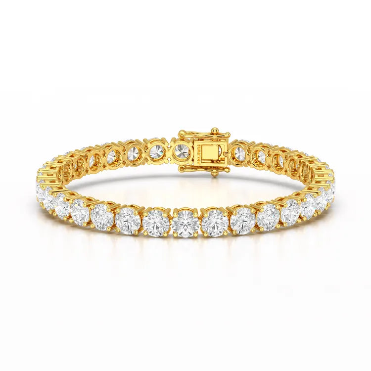 17.35 CT 18KT Gold Diamond Tennis Bracelet