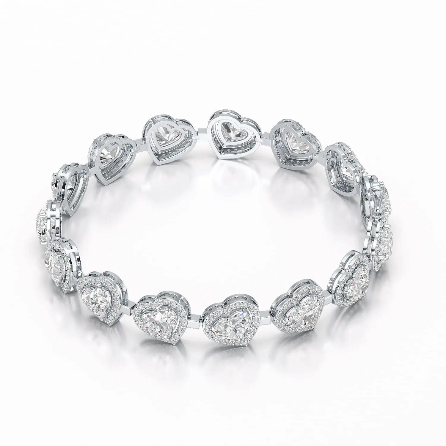 17.4 CT Heart Shaped Lab Diamond Bracelet