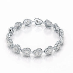 17.4 CT Heart Shaped Lab Diamond Bracelet