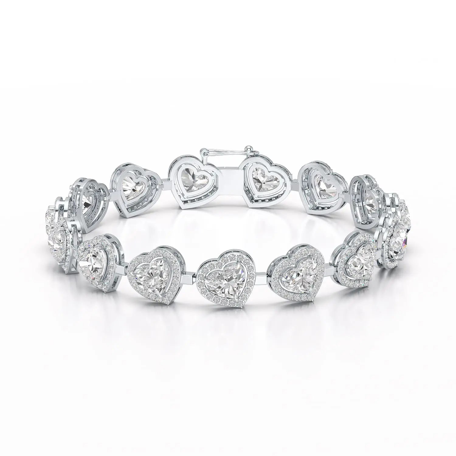 17.4 CT Heart Shaped Lab Diamond Bracelet