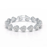 17.4 CT Heart Shaped Lab Diamond Bracelet