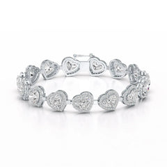 17.4 CT Heart Shaped Lab Diamond Bracelet
