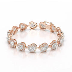 17.4 CT Heart Shaped Lab Diamond Bracelet