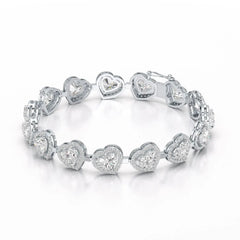17.4 CT Heart Shaped Lab Diamond Bracelet