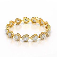 17.4 CT Heart Shaped Lab Diamond Bracelet