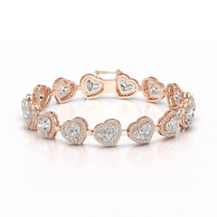 17.4 CT Heart Shaped Lab Diamond Bracelet