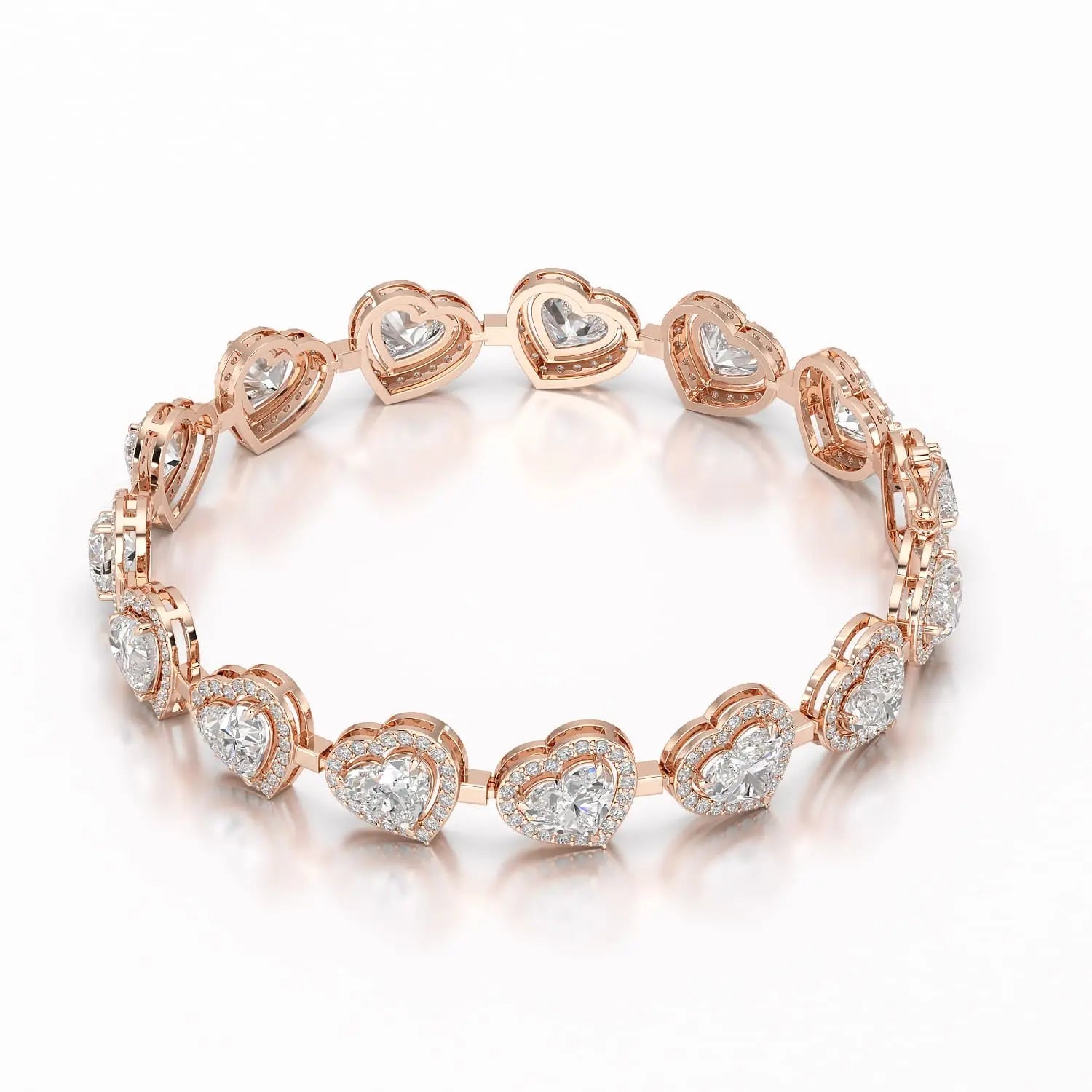 17.4 CT Heart Shaped Lab Diamond Bracelet