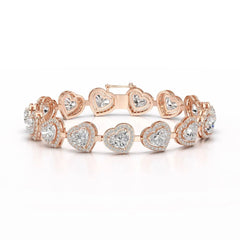 17.4 CT Heart Shaped Lab Diamond Bracelet