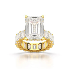18.42 CT Emerald Cut Lab Diamond Solitaire Ring