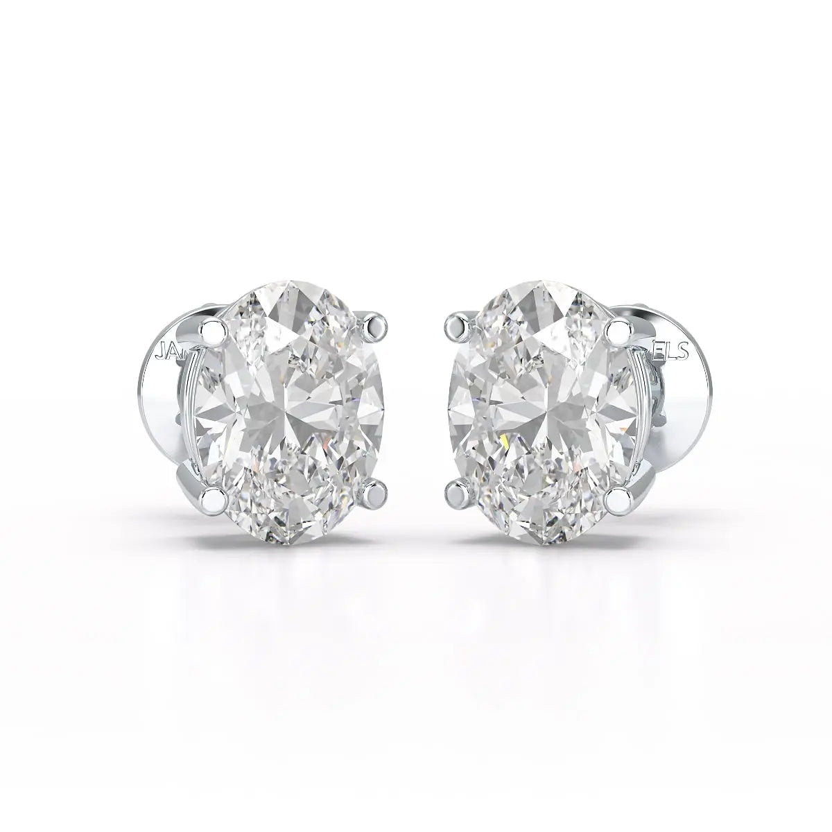 1 CT Oval Pair Solitaire Lab Diamond Stud Earrings