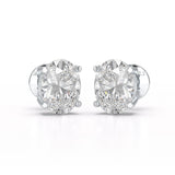 1 CT Oval Pair Solitaire Lab Diamond Stud Earrings