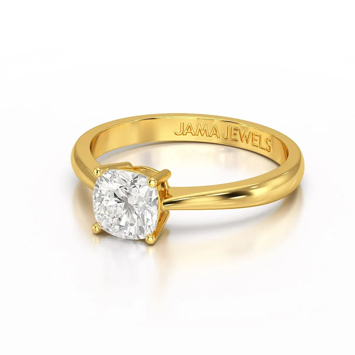1 CT Cushion Cut Lab Diamond Solitaire Ring Jama Jewels