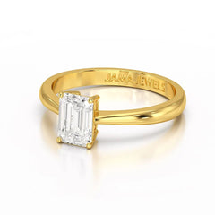 1 CT Emerald Cut Solitaire Lab Diamond Ring Jama Jewels