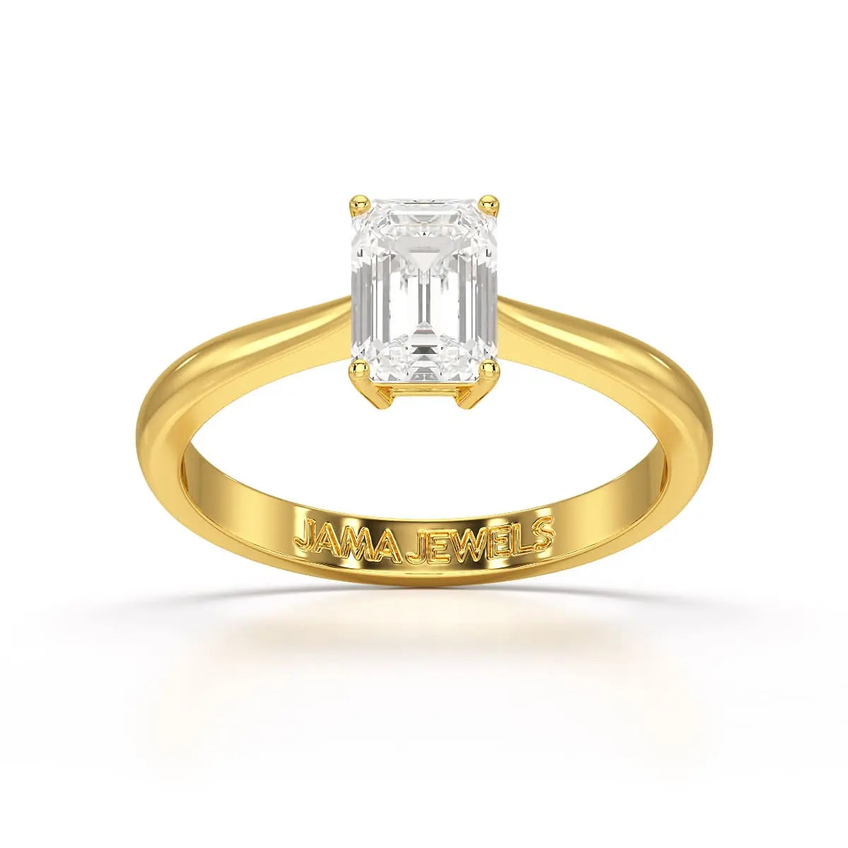 1 CT Emerald Cut Solitaire Lab Diamond Ring Jama Jewels
