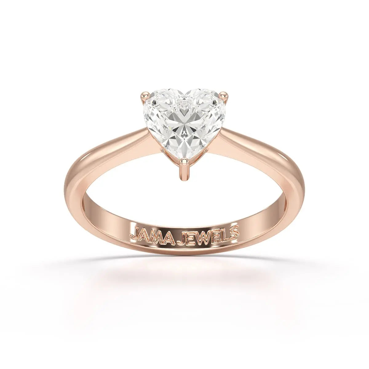 1 CT Heart Shaped Solitaire Lab Diamond Ring Jama Jewels