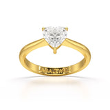 1 CT Heart Shaped Solitaire Lab Diamond Ring