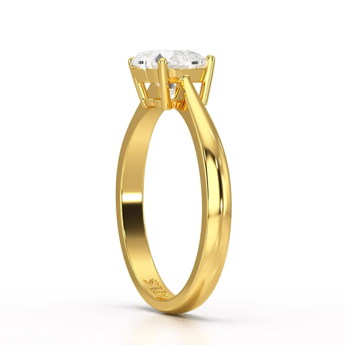 1 CT Heart Shaped Solitaire Lab Diamond Ring Jama Jewels