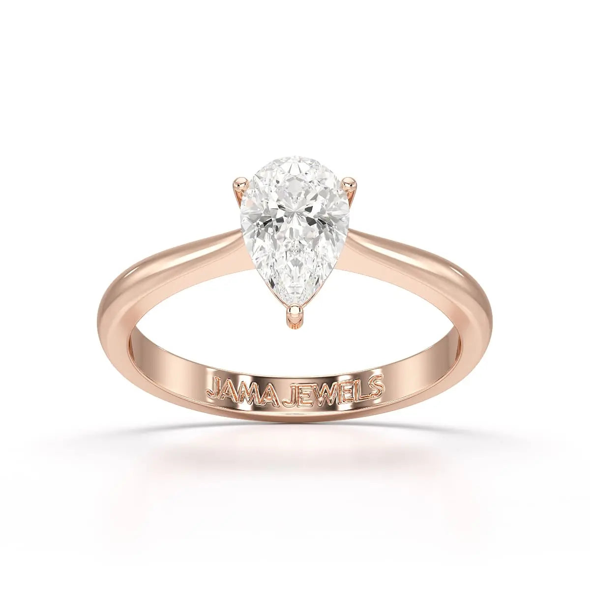 1 CT Solitaire Pear Shape Lab Diamond Ring Jama Jewels