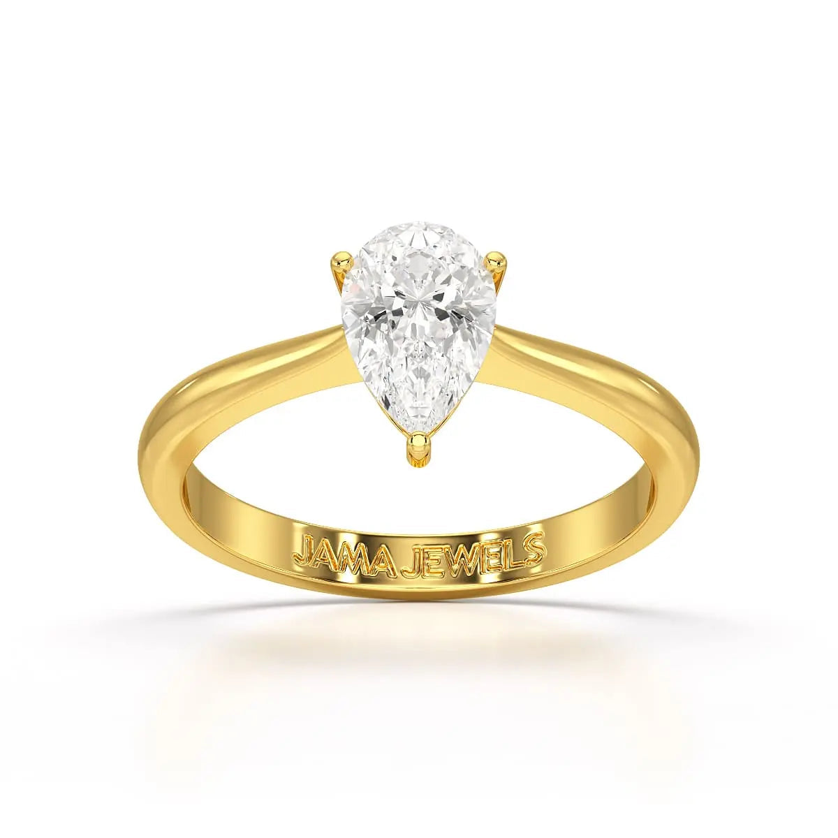 1 CT Solitaire Pear Shape Lab Diamond Ring Jama Jewels