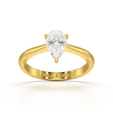 1 CT Solitaire Pear Shape Lab Diamond Ring