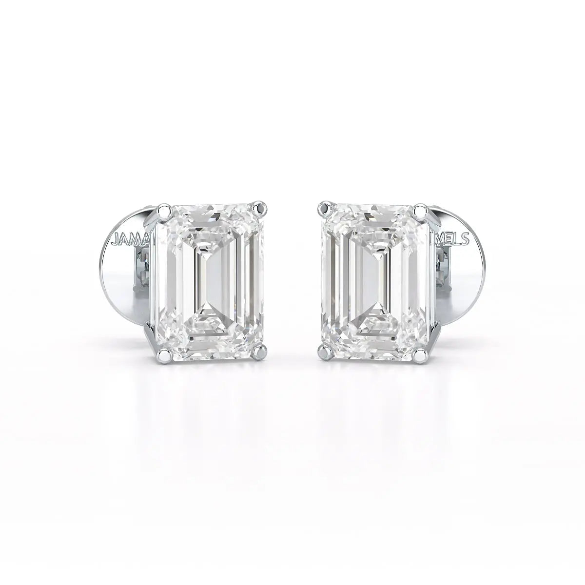 1 Ct Emerald Pair Solitaire Lab Diamond Earrings