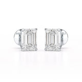 1 Ct Emerald Pair Solitaire Lab Diamond Earrings