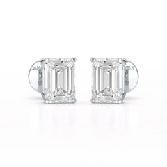 1 Ct Emerald Pair Solitaire Lab Diamond Earrings