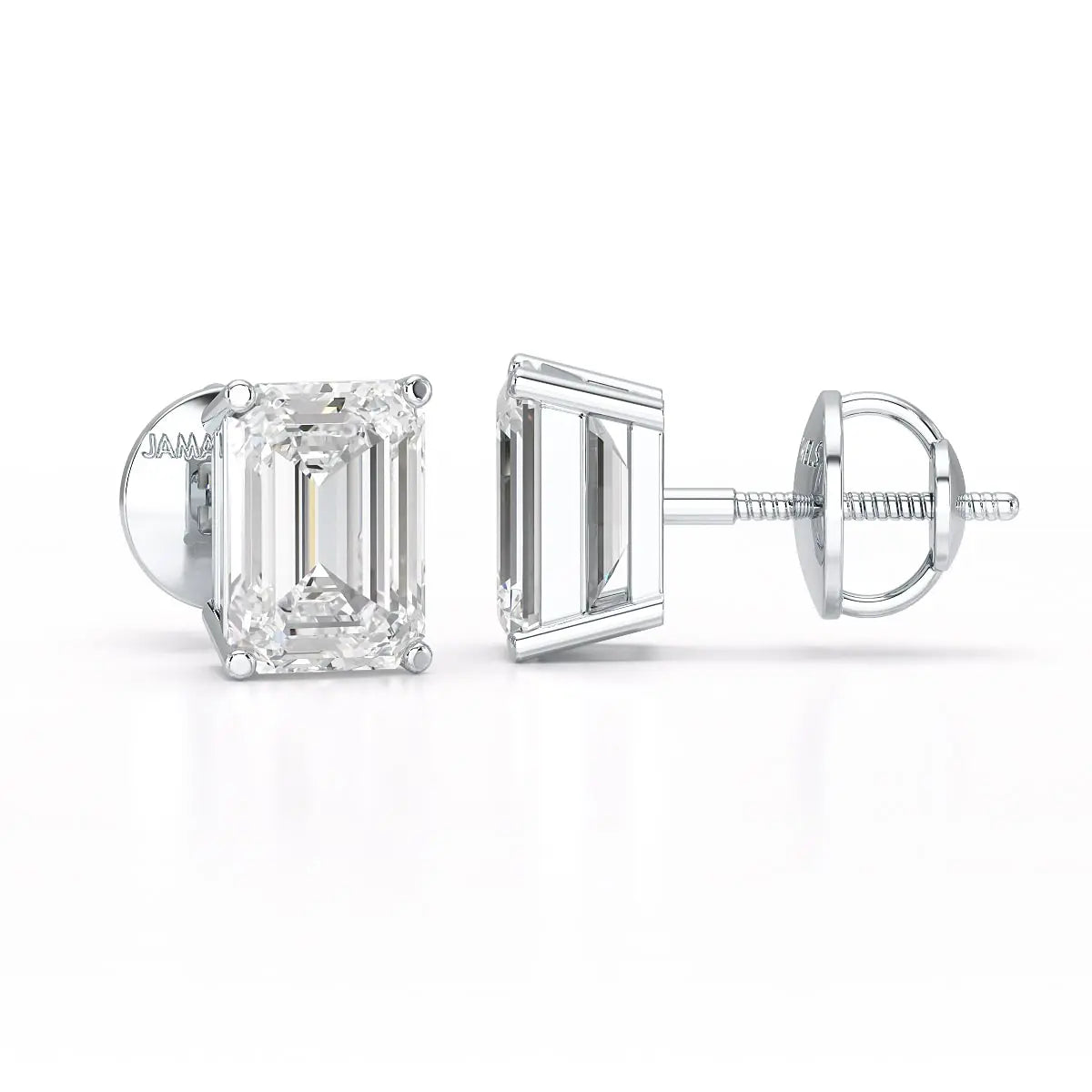 1 Ct Emerald Pair Solitaire Lab Diamond Earrings