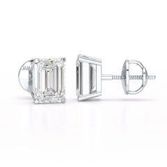 1 Ct Emerald Pair Solitaire Lab Diamond Earrings