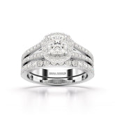 2.12 CT Cushion Cut Halo Lab Diamond Ring