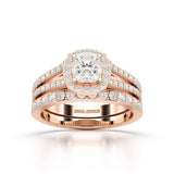 2.12 CT Cushion Cut Halo Lab Diamond  Ring