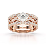 2.12 CT Lab Diamond Halo Triple Row Engagement Ring