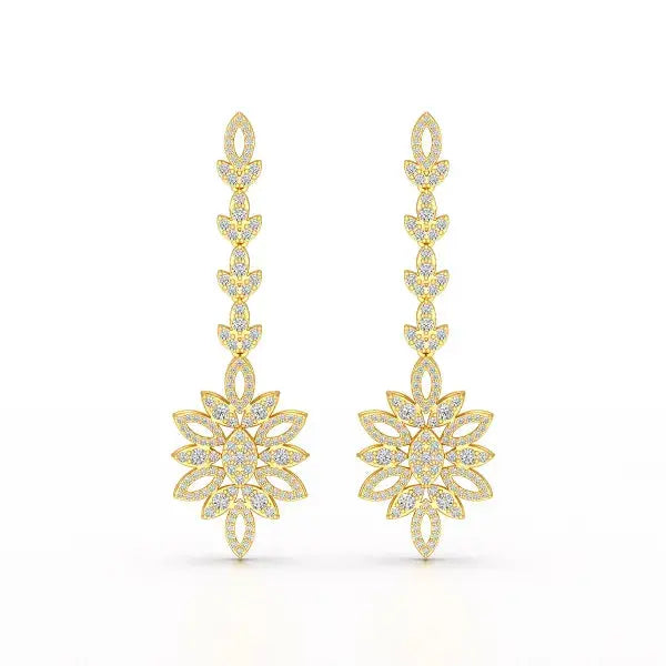 2.15 CT Lab Diamond Dangle Wedding Earring