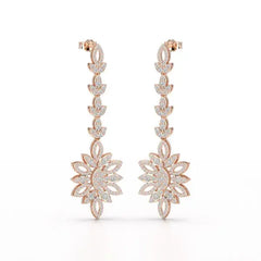 2.15 CT Lab Diamond Dangle Wedding Earring