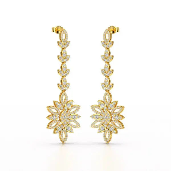 2.15 CT Lab Diamond Dangle Wedding Earring