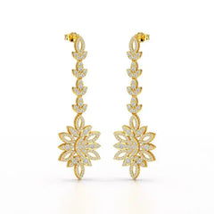 2.15 CT Lab Diamond Dangle Wedding Earring