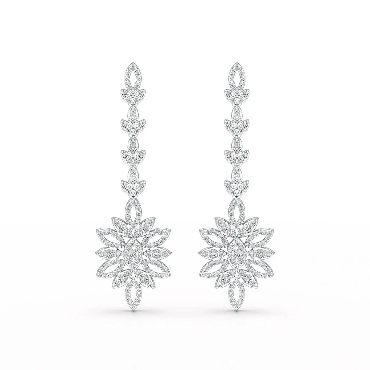 2.15 CT Lab Diamond Dangle Wedding Earring