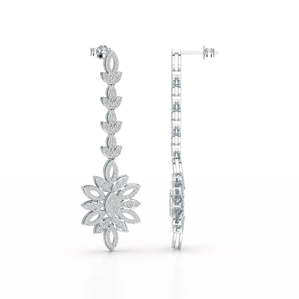 2.15 CT Lab Diamond Dangle Wedding Earring