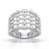 2.16 CT Multi Shape Layered Lab Diamond Ring