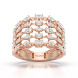 2.16 CT Multi Shape Layered Lab Diamond Ring