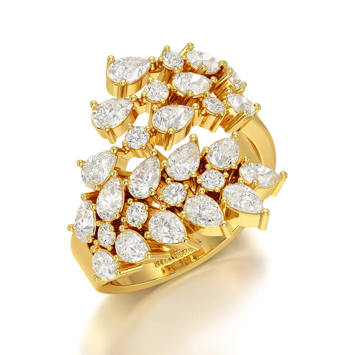2.1 CT Lab Diamond Pear Cut Fancy Ring Jama Jewels