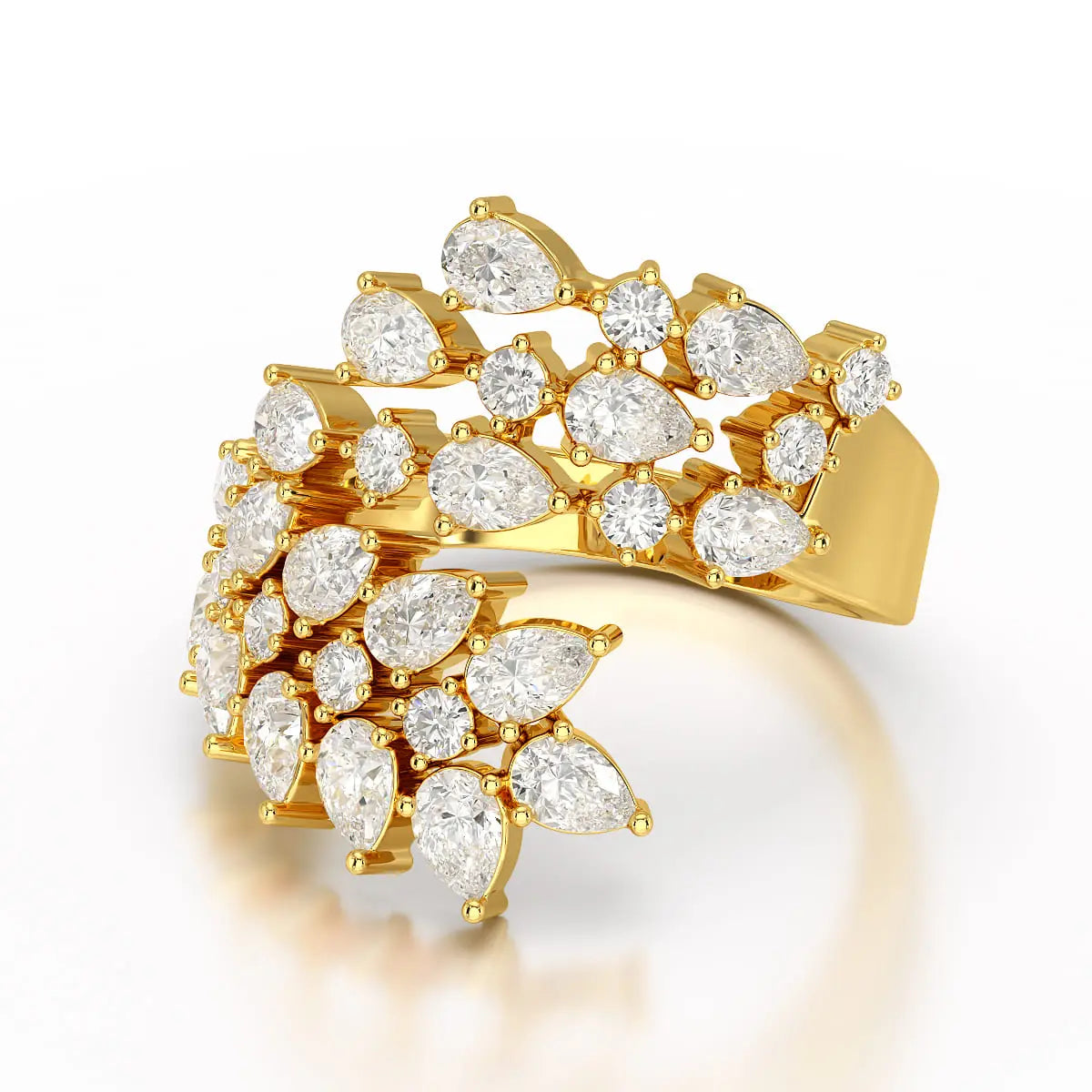 2.1 CT Lab Diamond Pear Cut Fancy Ring Jama Jewels