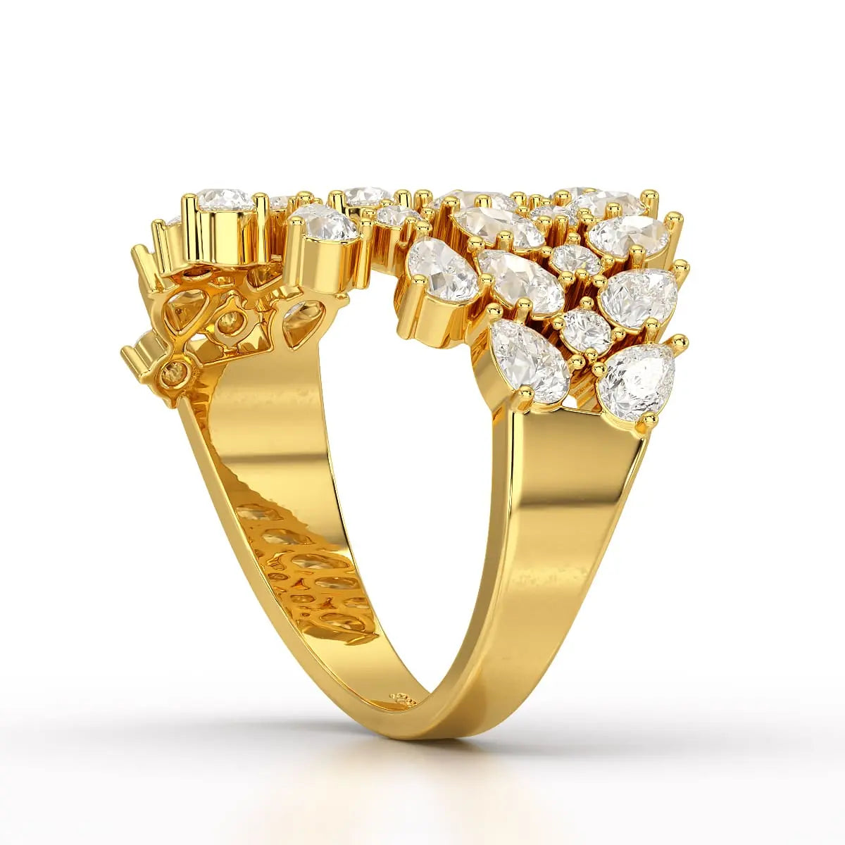 2.1 CT Lab Diamond Pear Cut Fancy Ring Jama Jewels