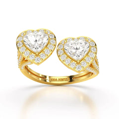 2.22 CT Heart Cut Lab Diamond Ring Jama Jewels