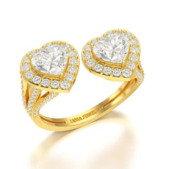 2.22 CT Heart Cut Lab Diamond Ring Jama Jewels