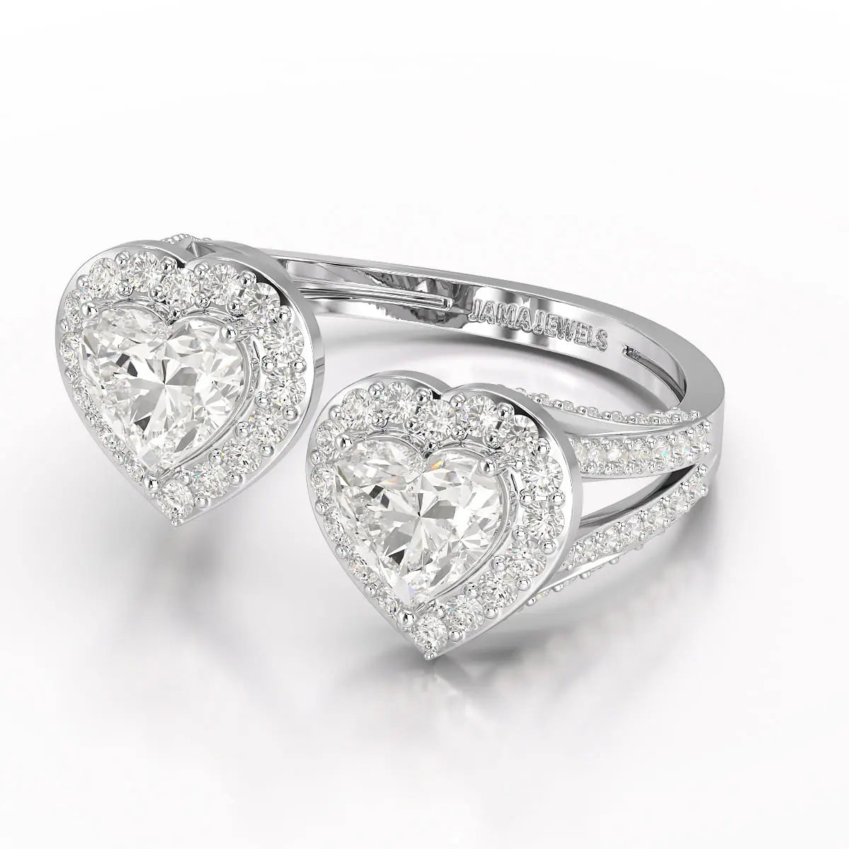 2.22 CT Heart Cut Lab Diamond Ring Jama Jewels